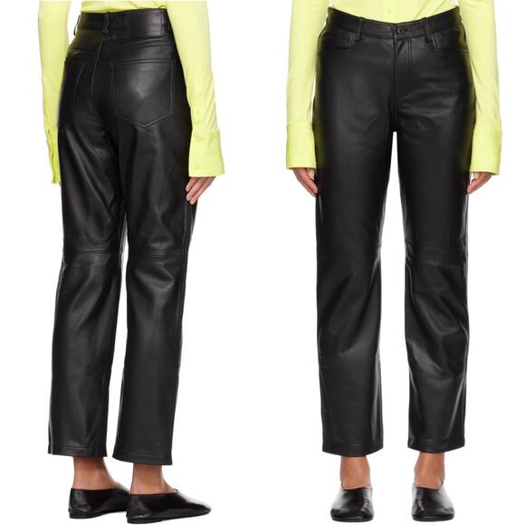 Proenza Schouler Pants - Proenza Schouler White Label Straight Leg Leather Pants Womens Sz 12 NWOT $1495